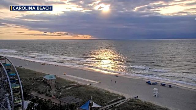 Watch the sunrise at Carolina Beach Tuesday morning