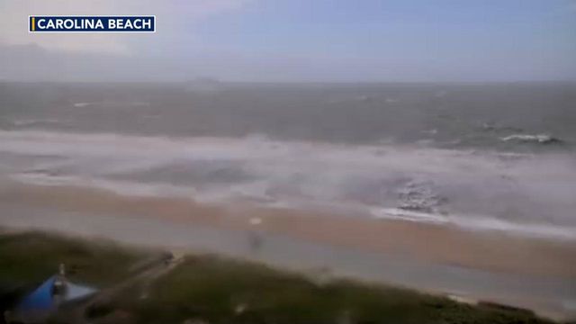 Waves crash at Carolina Beach