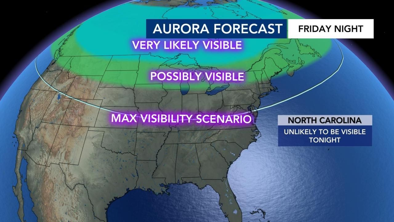 After stunning view, northern lights unlikely in NC again Friday night, image size:1280x720