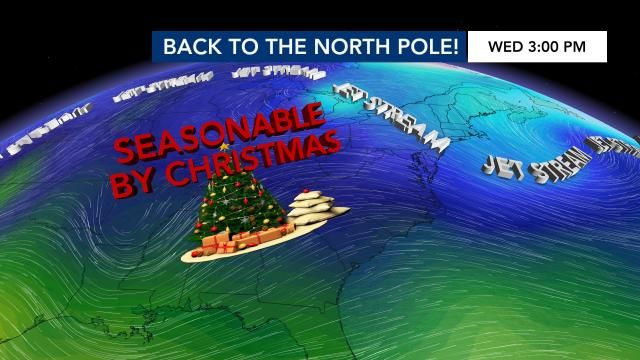Seasonable weather returns by Christmas Day
