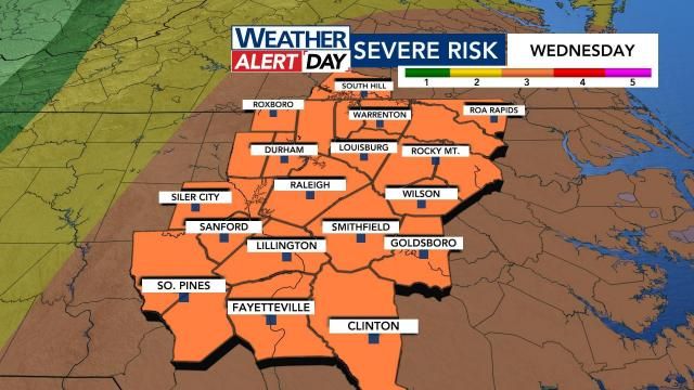 Level 3 risk across the area on 3/5/2025