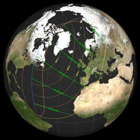 Partial Solar Eclipse visbility March 29, 2025