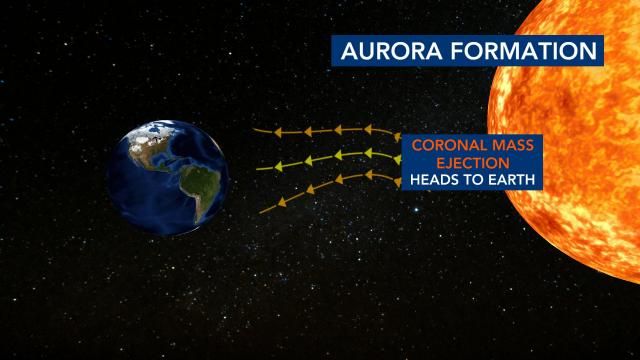 A coronal mass ejection heads toward Earth