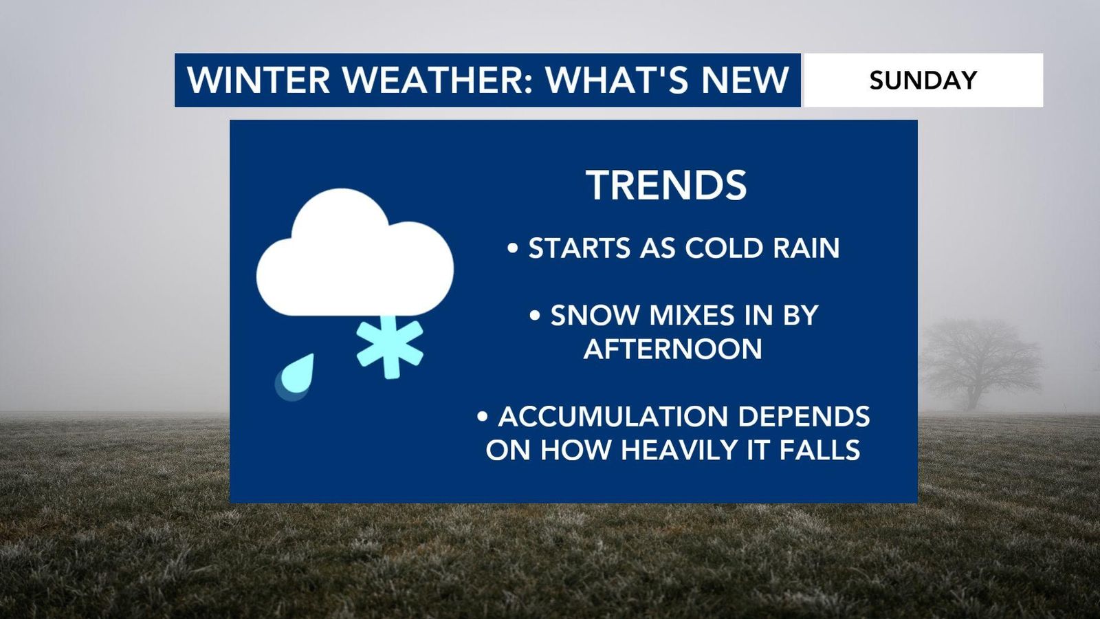 Will it snow? Some models showing brief snow, rain mix Sunday afternoon