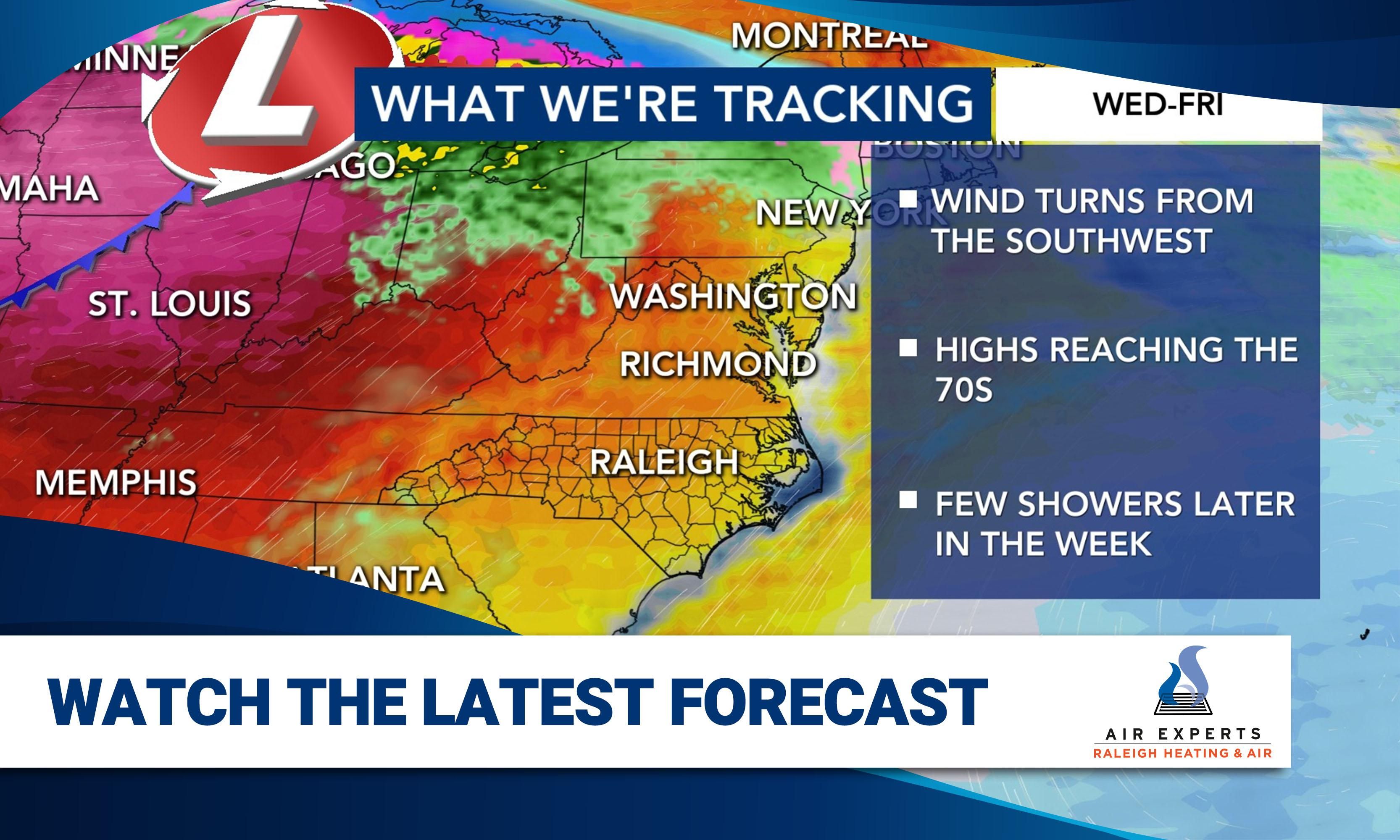 A peek of sun, and southerly winds blow in 70s for later in week