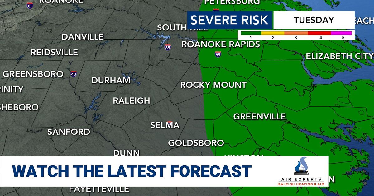 WRAL Weather Alert Day issued Tuesday due to strong storm potential