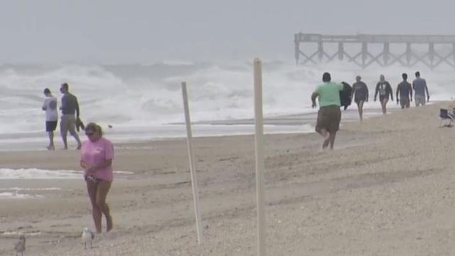 Irma evident in high surf on Wrightsville Beach