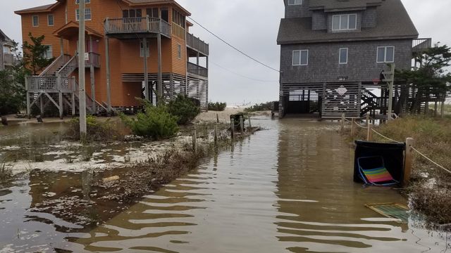 Jose pushes water onto NC 12, beachfront neighborhoods