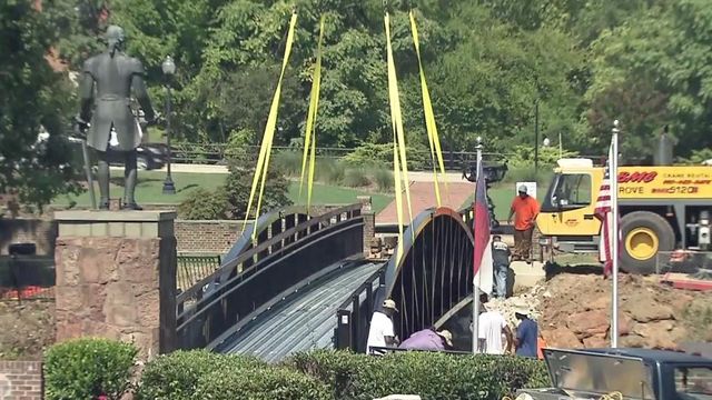 Damaged footbridge replaced two years after Hurricane Matthew 