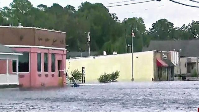Florence leaves Belhaven under water