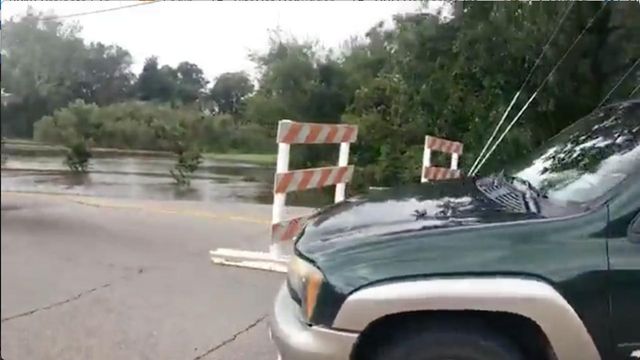 Driver enroute to hospital rerouted to avoid flooding in downtown Laurinburg 