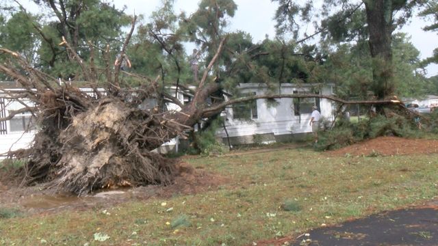 Raw: Possible tornado damage in Elm City