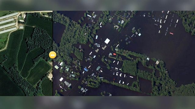 Florence flooding: Wallace, NC, before and after