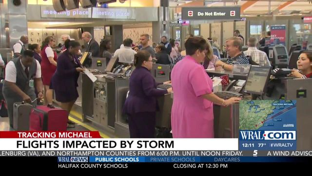 Flights canceled at RDU due to Michael's wind and rain