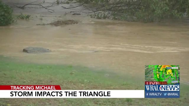 Michael's rains fill Crabtree Creek