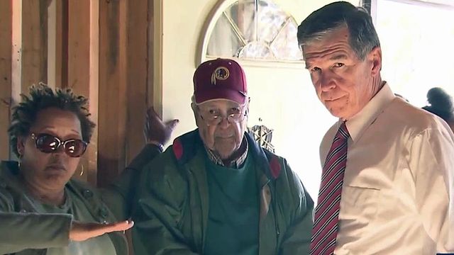 Gov. Cooper tours homes damaged by floodwaters, asks for additional funding