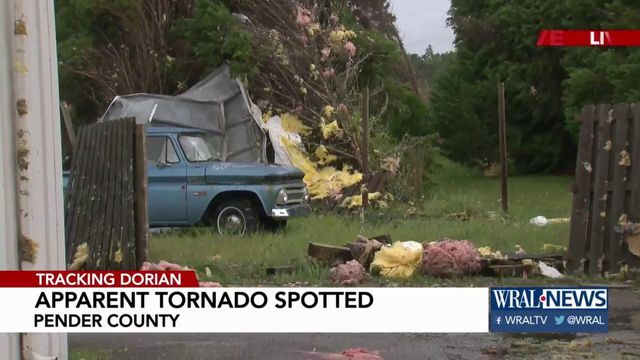 Tornado reported in Pender County