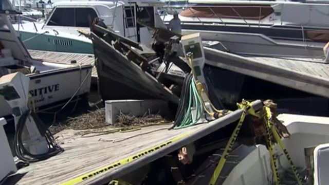 Southport marina devastated in storm
