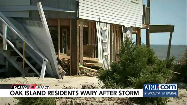 Oak Island residents still stunned at damage from Isaias