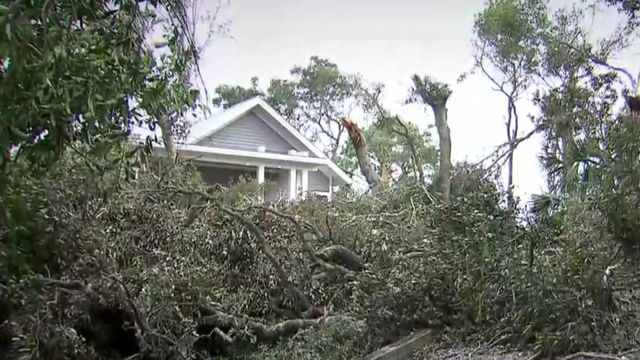 Hurricane-spawned tornado rakes Bald Head Island