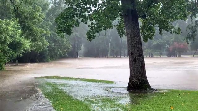 Elsa's rains leave Raleigh park underwater