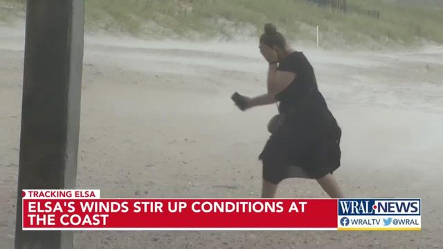 Elsa's heavy winds make for tough conditions at Wrightsville Beach