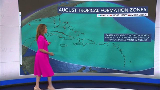 A look at August tropical formation zones as the hurricane season enters its busiest stretch