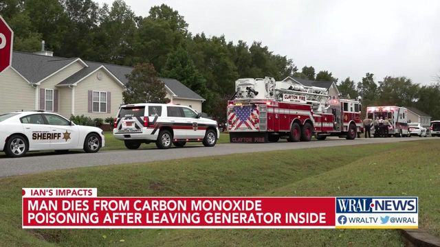 Johnston County man dies from carbon monoxide poisoning after leaving generator inside