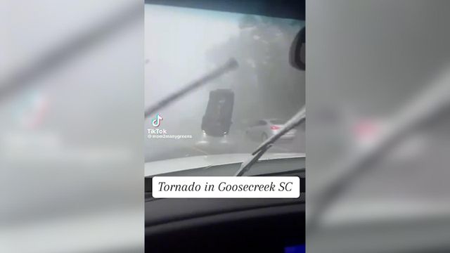 High winds, possible tornado causes car to flip in Goose Creek, South Carolina
