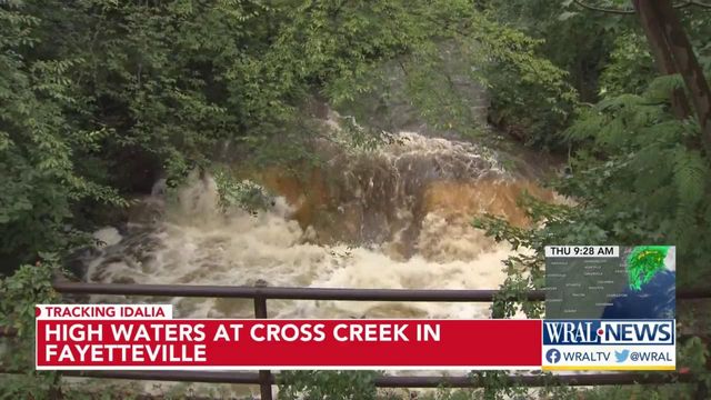 Idalia causes high water at Cross Creek in Fayetteville