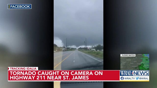 Tornado caught on camera on Highway 211 near St. James