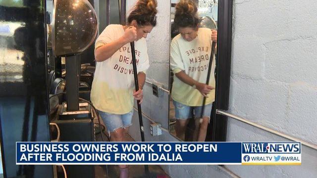 Business owners work to reopen after flooding from Idalia
