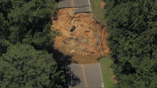 Lamont Norwood Road collapses in Chatham County