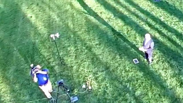 The view from above: Drone5 over Greg, WRAL Azalea Garden