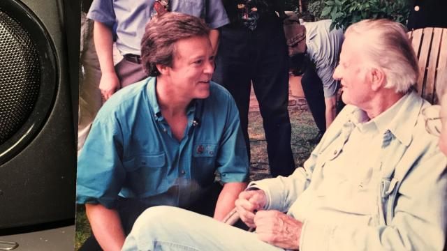 Bill Leslie talking to Billy Graham