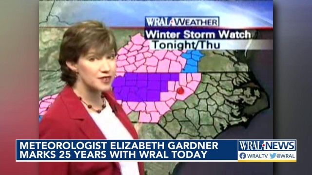 WRAL meteorologist Elizabeth Gardner celebrates 25-year anniversary at the station
