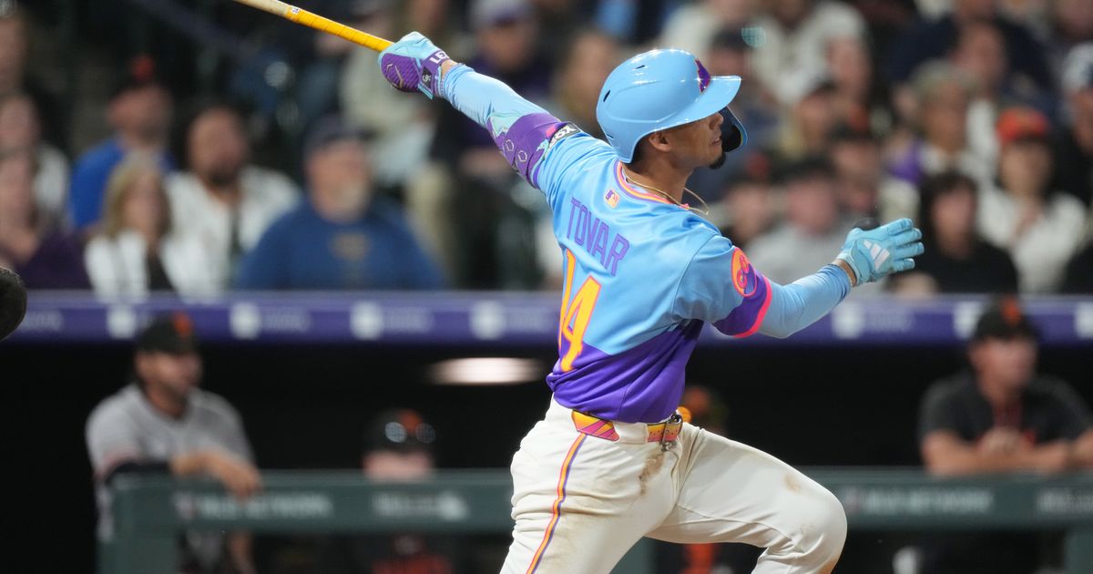 Tovar, Goodman homer in 5-run 9th, Rockies beat Giants 8-6