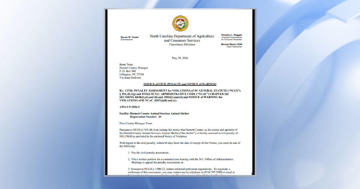 State fines Harnett animal shelter over euthanization practices