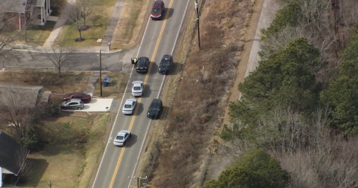 NC 55 in Durham near Riddle Road, trooper's car in ditch