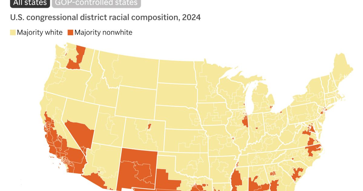 The Latest: The Supreme Court voids a majority Black congressional district in Louisiana