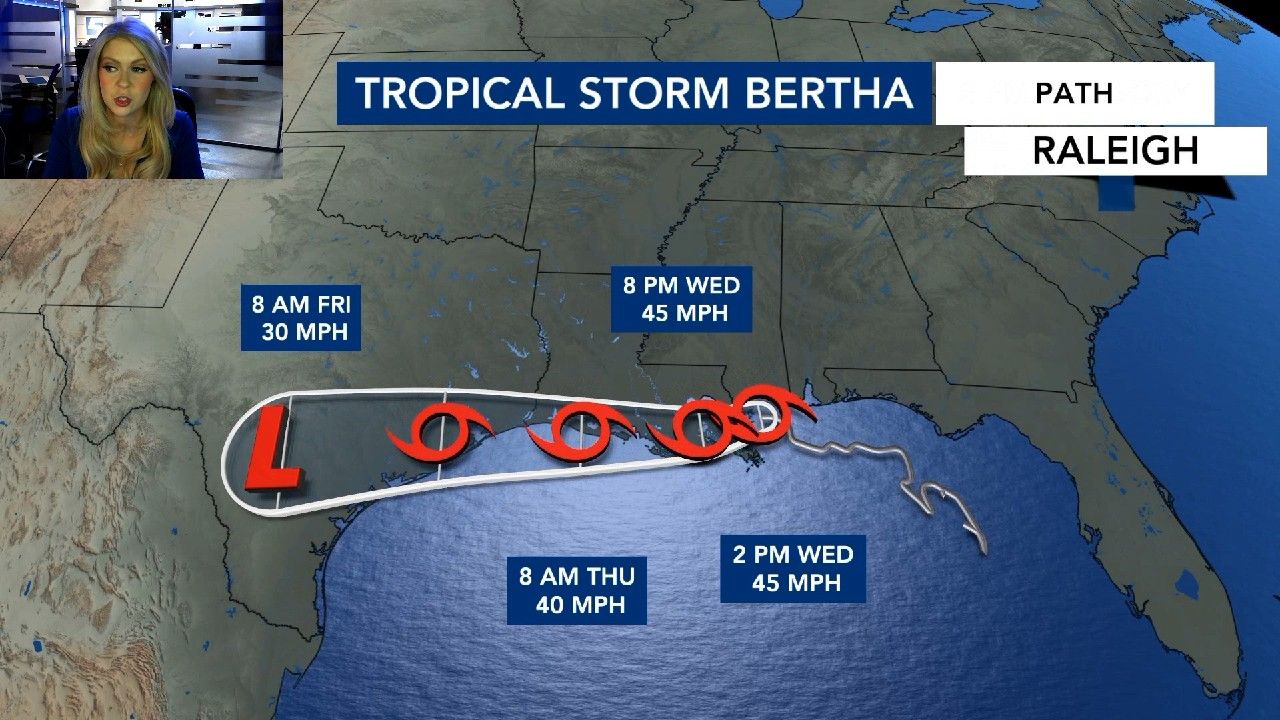 Tracking the tropics: Tropical Storm Bertha makes landfall in Louisiana