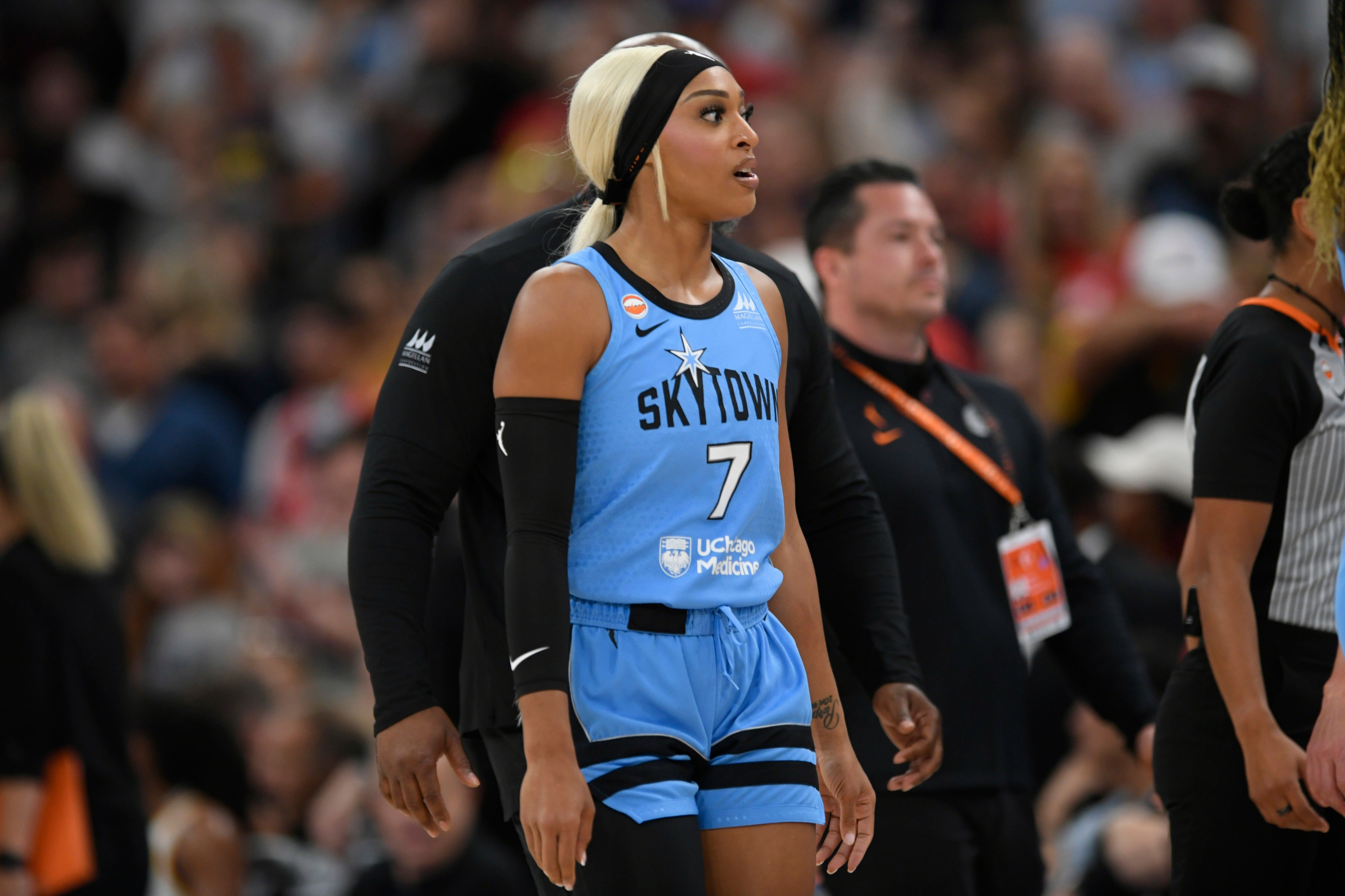 Sky Carrington says she never claimed that the Flagrant 2 foul on her was white privilege