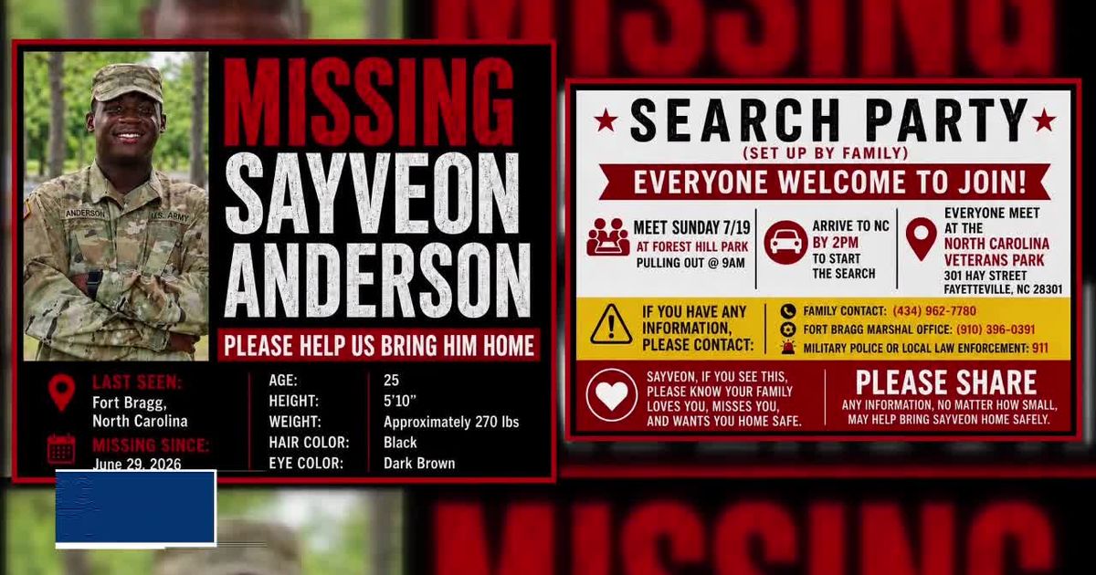 Search effort continues for missing Fort Bragg solider, community joins family from Virginia
