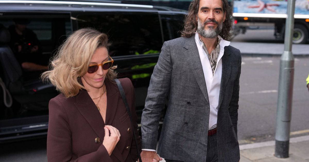 Russell Brand appears in a London court for trial on rape and sexual assault charges