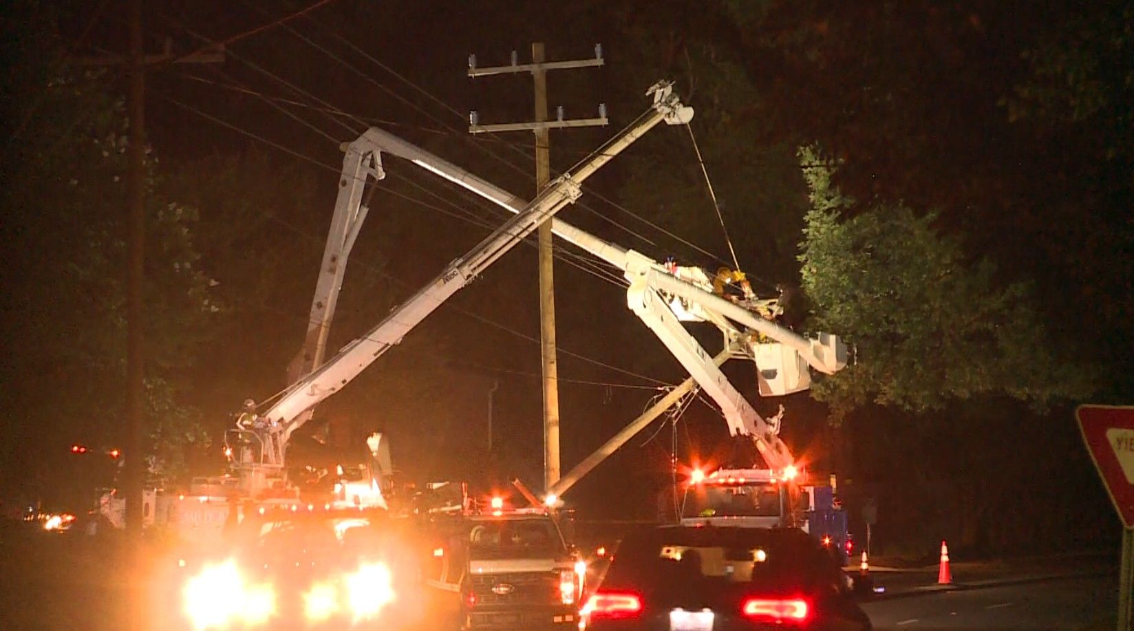 Driver injured when car hits power pole on Wade Avenue in Raleigh