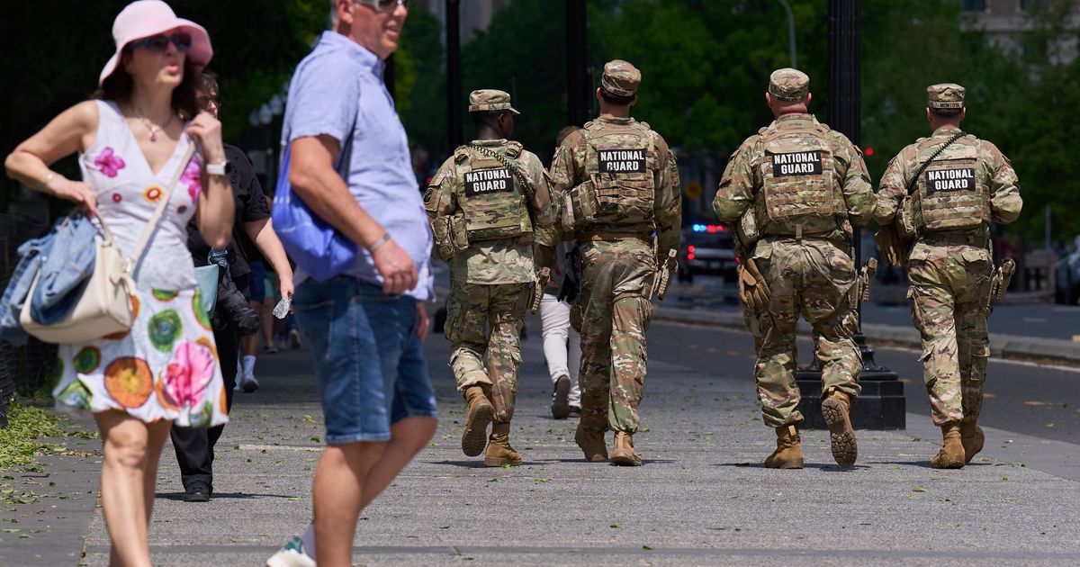 With no end in sight to their deployment, National Guard troops roam Washington