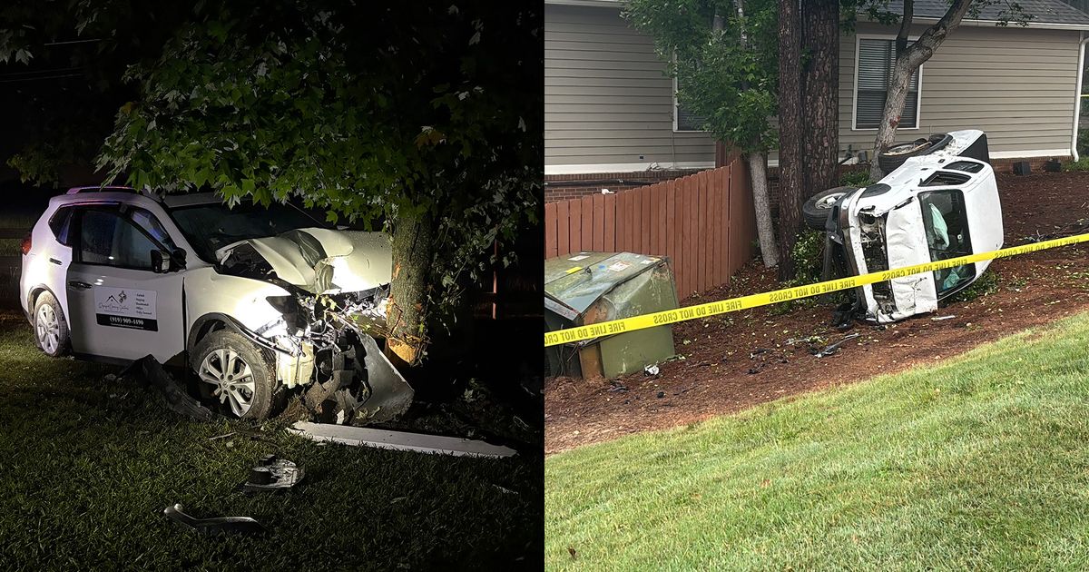 Separate but similar: Two white cars crash into Wake County residencies ...
