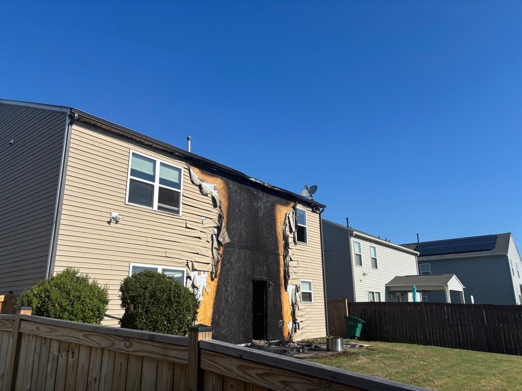 Fuquay - Varina house fire started on back patio , no injuries
