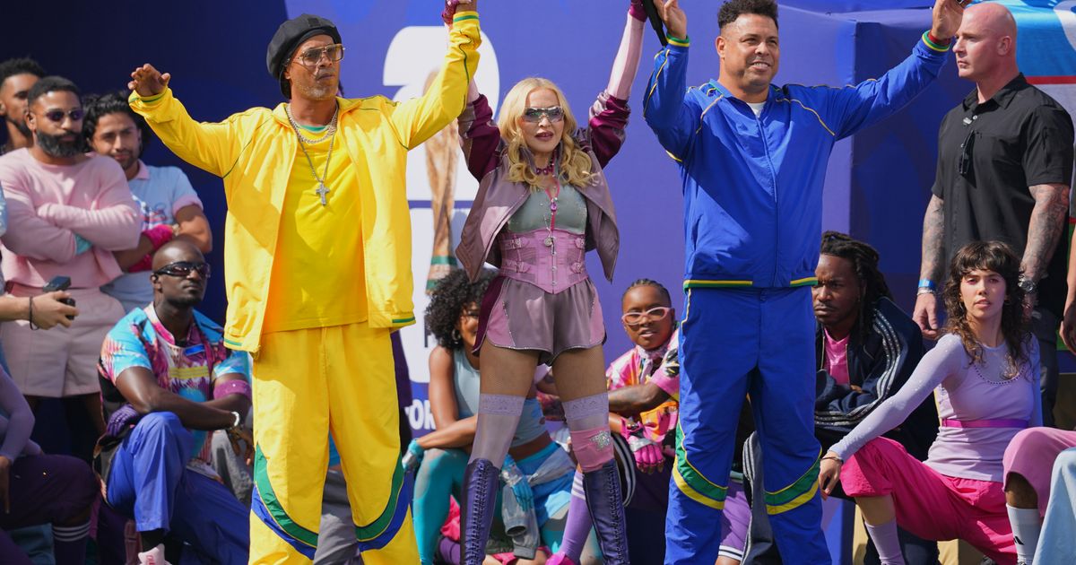 Performers take to the stage at the World Cup final, in photos