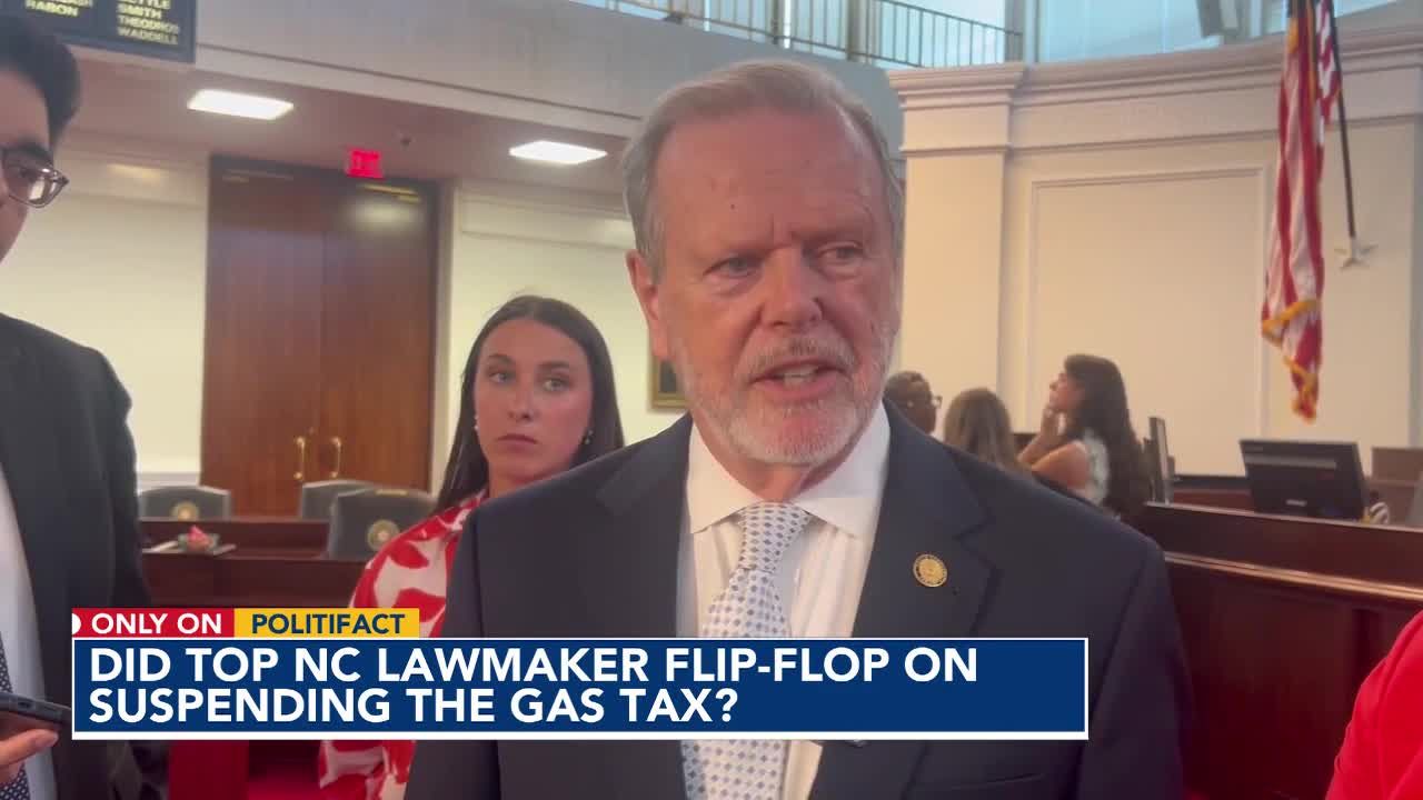 wral.com - Paul Specht, PolitiFact reporter - Did a top North Carolina Republican flip-flop on suspending the state's gas tax?